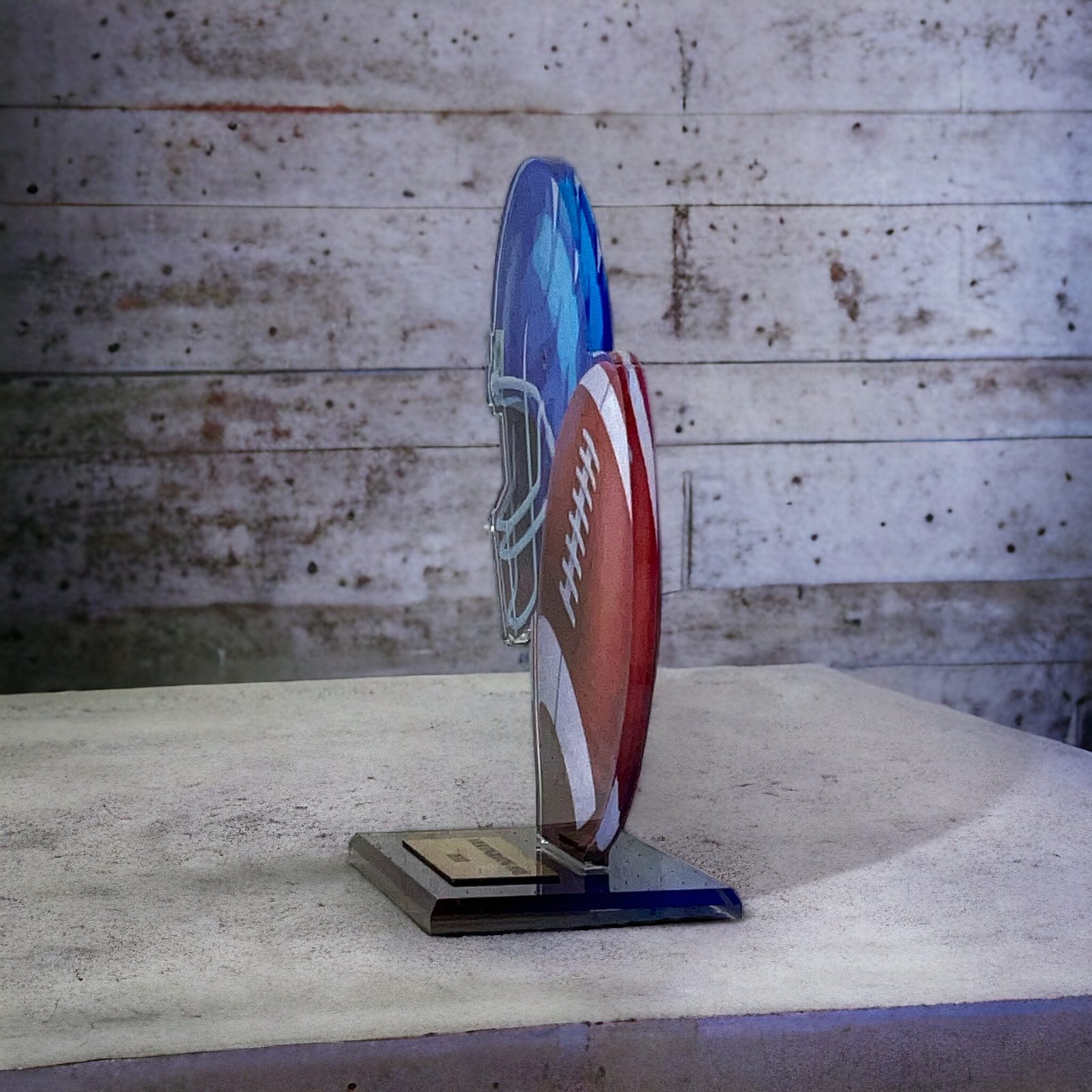 Trofeo De Fútbol Americano De Cristal Tallado - Incluye Grabado Gratuito - Premio Para Campeonatos