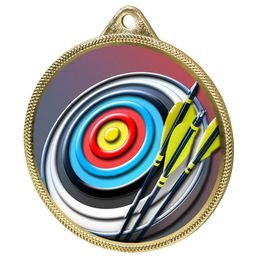 Medalla de Tiro con Arco con Textura de Color 3D en Oro