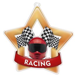 Medalla Mini Estrella de Acrílico Bronce para MotoRacing