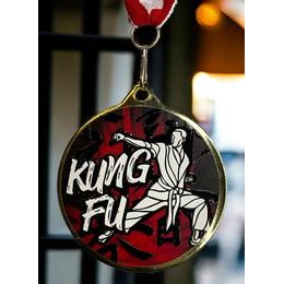 Medalla Barnet con Textura e Impresión 3D MaxMedal para Kung Fu