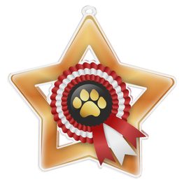 Medalla Mini Estrella de Acrílico Bronce para Exposición Felina