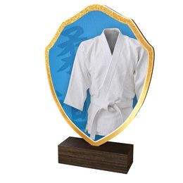 Trofeo Arden de Madera Real con Escudo de Artes Marciales de Arden