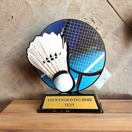 Trofeo Roswell en Acrílico Negro para Bádminton