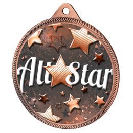 Medalla Clásica All Star con Textura de Impresión 3D en Bronce