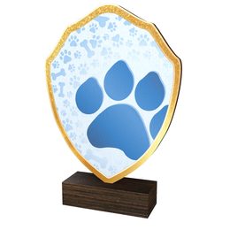 Trofeo Arden de Madera Real con Escudo con Huella Canina