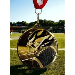 Medalla Barnet Clásica con Textura e Impresión 3D MaxMedal para Fútbol Americano