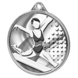 Medalla Clásica de Gimnasia con Textura Impresa en 3D - Plata