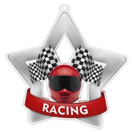 Medalla Mini Estrella de Acrílico Plata para MotoRacing