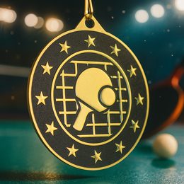 Medalla de Acero Inoxidable Valor de Tenis de Mesa