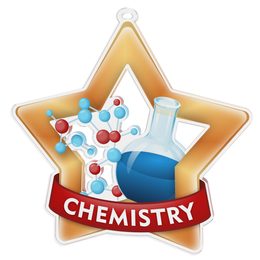 Medalla Mini Estrella de Acrílico Bronce para Química