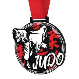 Medalla Gigante de Judo en Acrílico Negro