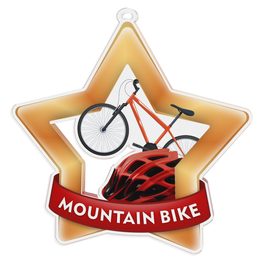 Medalla Mini Estrella de Acrílico Bronce para Ciclismo de Montaña