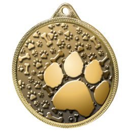 Medalla Clásica de Huella de Perro con Impresión 3D en Oro