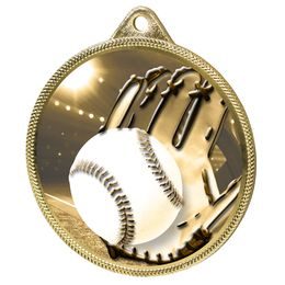 Medalla Clásica de Béisbol con Textura 3D en Oro