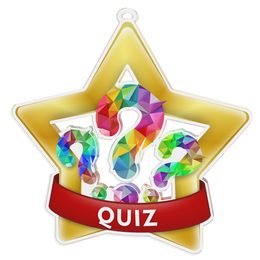Medalla Mini Estrella de Acrílico Oro para Quiz