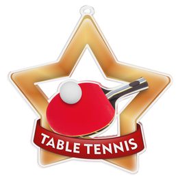 Medalla Mini Estrella de Acrílico Bronce para Tenis de Mesa