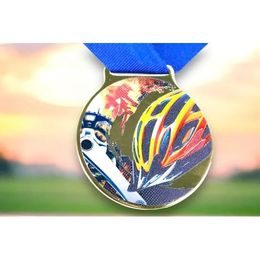 Medalla de Ciclismo Sacul con Textura de Color e Impresión 3D