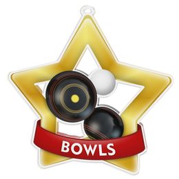 Medalla Mini Estrella de Acrílico Oro para Bolos