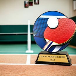 Trofeo Roswell en Acrílico Negro para Tenis de Mesa