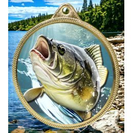 Medalla de Oro con Textura de Pesca de Brema