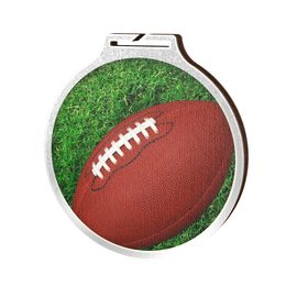 Medalla Habitat de Madera Ecológica de Fútbol Americano Plata