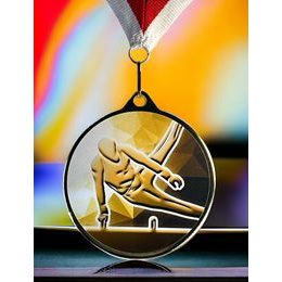 Medalla Barnet Clásica con Textura e Impresión 3D MaxMedal par Gimnasia Varonil