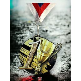 Medalla Rincon negra de acrílico Número 1