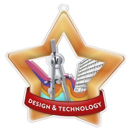 Medalla Mini Estrella de Acrílico Bronce para Diseño Tecnológico