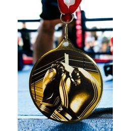 Medalla Barnet Clásica con Textura e Impresión 3D MaxMedal para Boxeo