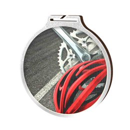 Medalla Habitat de Madera Ecológica para Ciclismo Plata