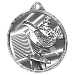 Medalla de Plata con Textura de Conocimiento Quiz 3D