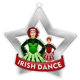 Medalla Mini Estrella de Acrílico Plata para Danza Irlandesa