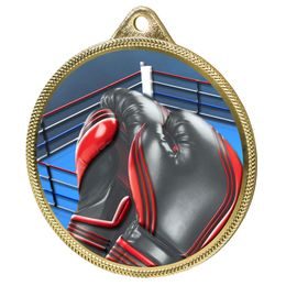 Medalla de Boxeo con Textura de Color 3D Impresión en Oro