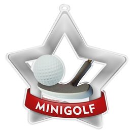 Medalla Mini Estrella de Acrílico Plata para Mini Golf