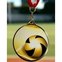 Medalla Barnet Clásica con Textura e Impresión 3D MaxMedal para Voleibol