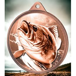 Medalla de Bronce con Textura de Pesca de Brema