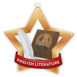 Medalla Mini Estrella de Acrílico Bronce para Literatura Inglesa