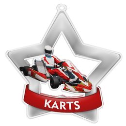 Medalla Mini Estrella de Acrílico Plata para Go Kart