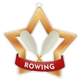 Medalla Mini Estrella de Acrílico Bronce para Remo
