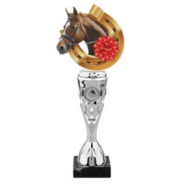Trofeo de Caballo de Acrílico con Acabado Plateado