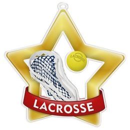 Medalla Mini Estrella de Acrílico Oro para Lacrosse