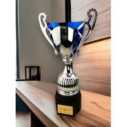 Copa Lamar azul plateada con láser