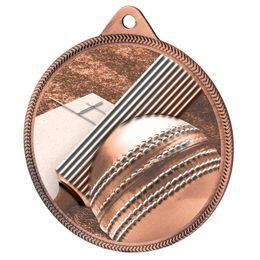 Medalla Clásica de Cricket con Textura 3D en Bronce
