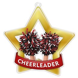 Medalla Mini Estrella de Acrílico Oro para Porristas