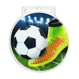 Medalla de Acrílico Atlas con Balón y Bota de Fútbol