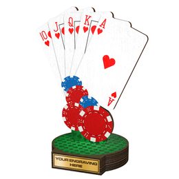Trofeo Grove de Madera Real para Juego de Cartas