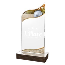 Trofeo Clásico de Petanca de Madera y Acrílico United