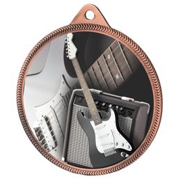 Medalla de Bronce con Textura de Guitarra Eléctrica Impresión 3D