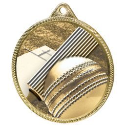 Medalla Clásica de Cricket con Textura 3D en Oro