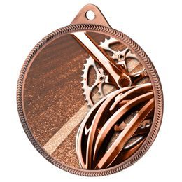 Medalla Clásica de Ciclismo con Textura 3D en Bronce